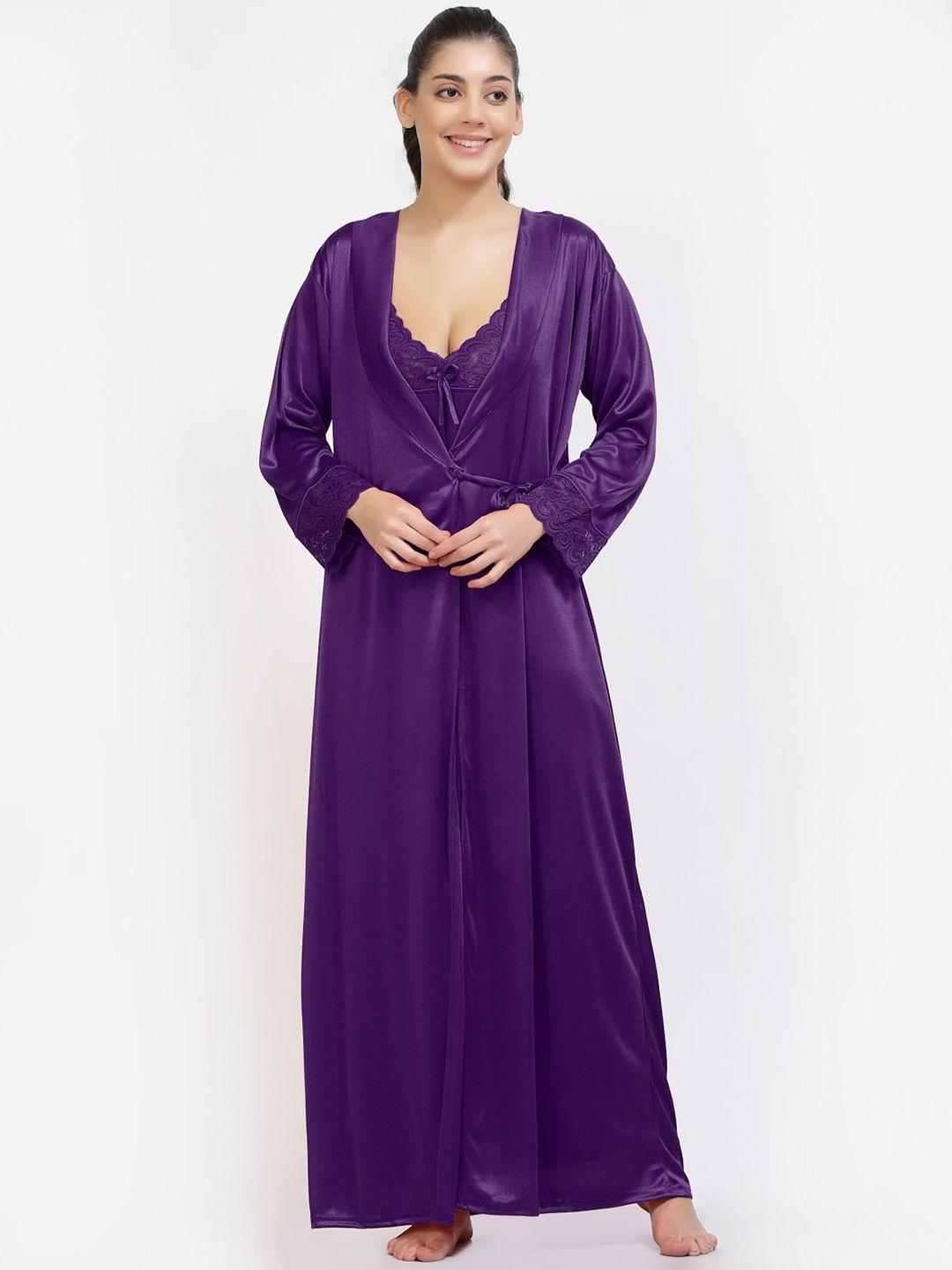 night keys pack of 4 satin maxi nightdress with robe