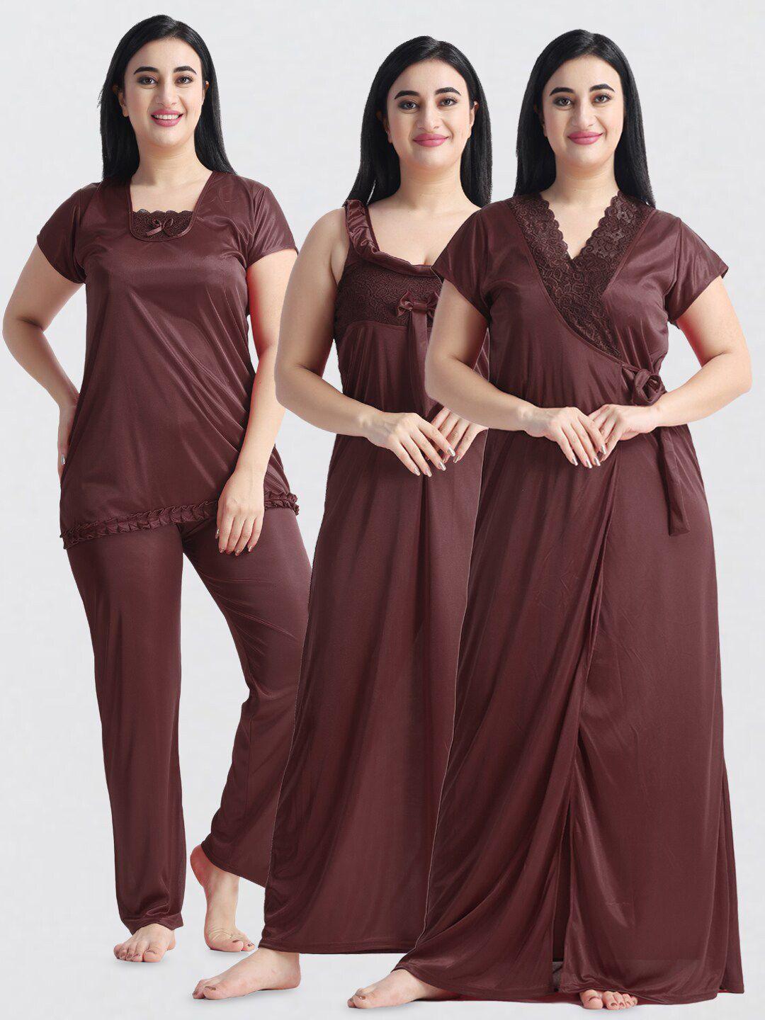 night keys pack of 4 satin maxi nightdress