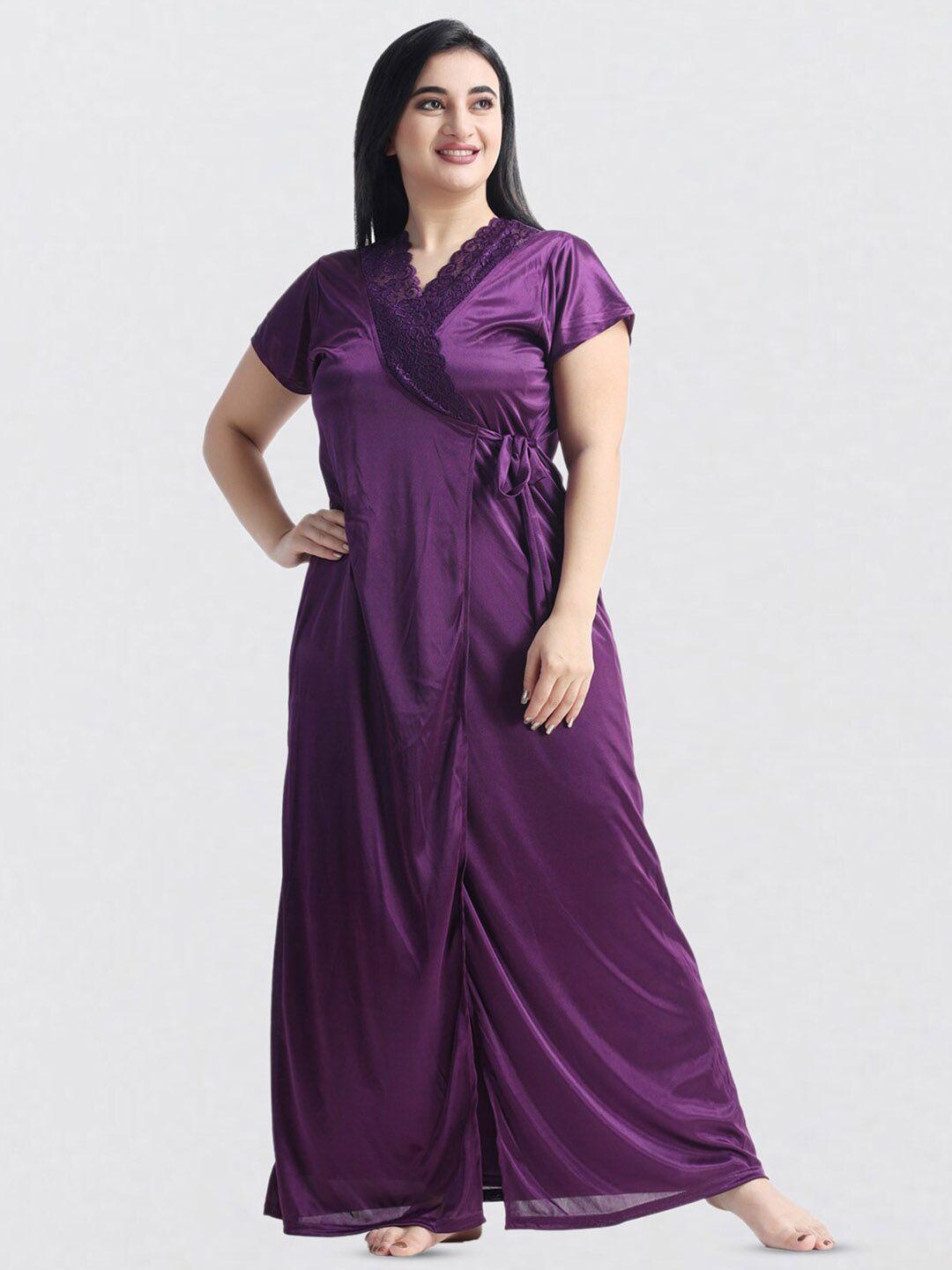 night keys purple maxi nightdress