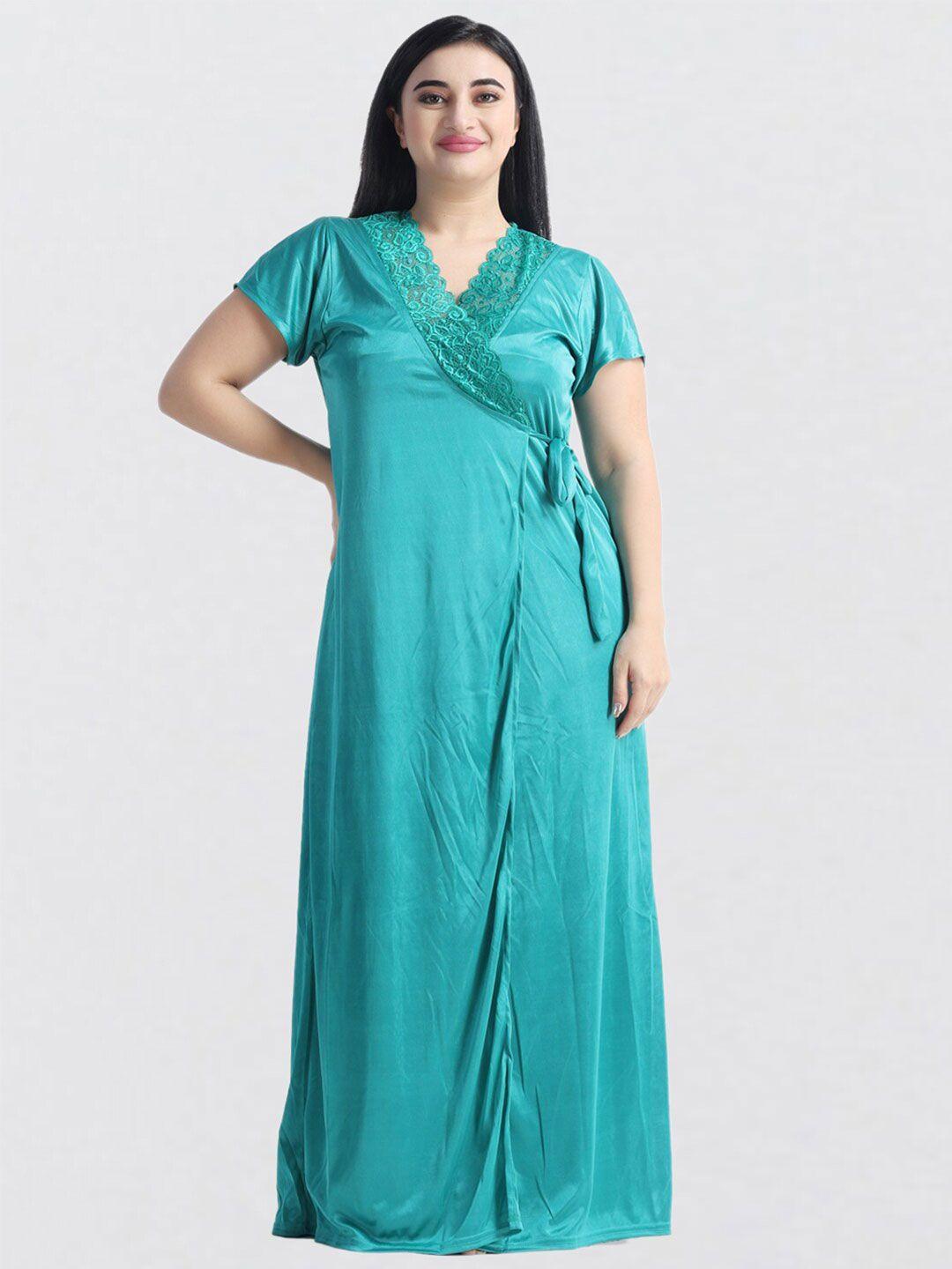 night keys turquoise blue maxi nightdress