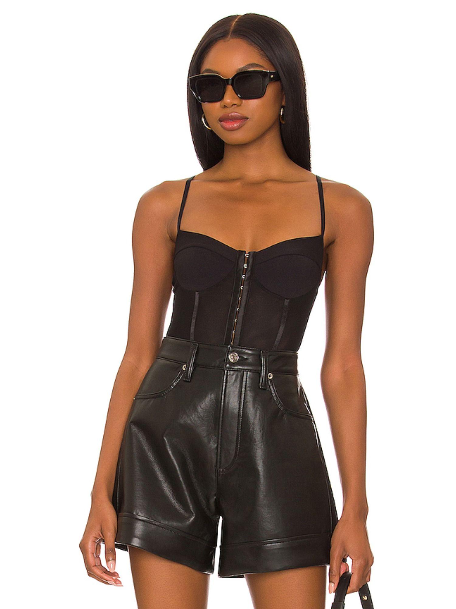 night rhythm corset bodysuit black