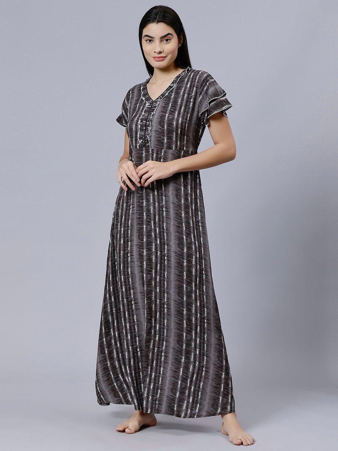 nightspree abstract printed maxi nightdress