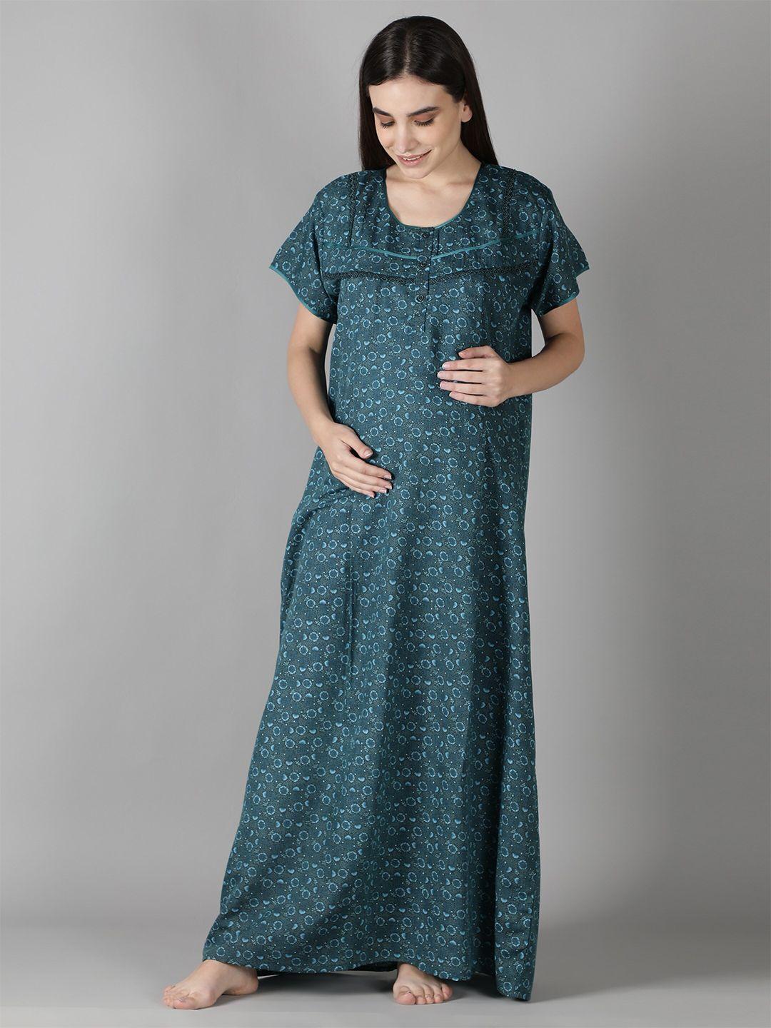 nightspree maternity printed maxi nightdress