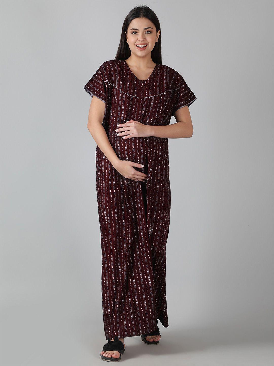nightspree printed maxi maternity nightdress