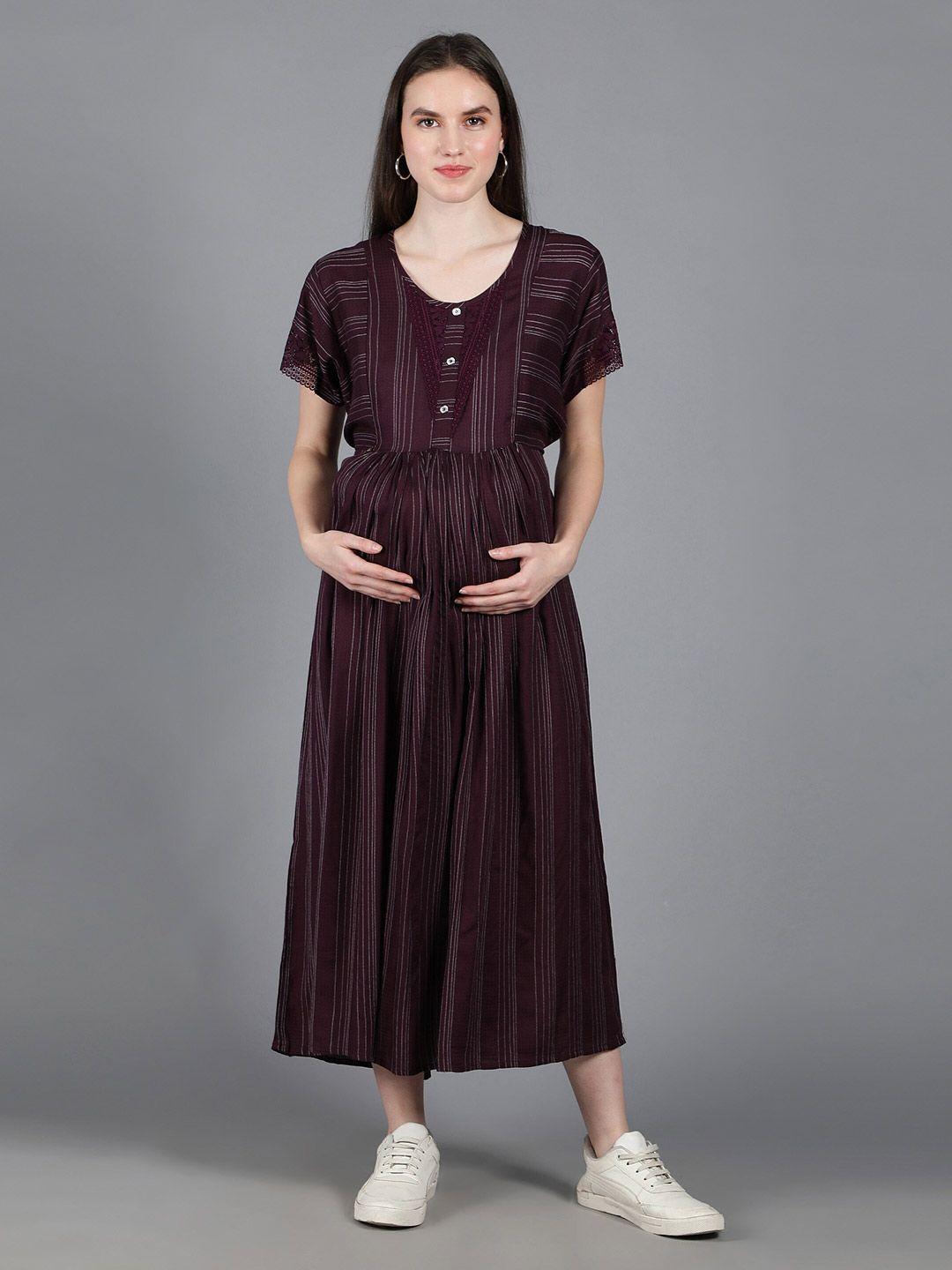 nightspree striped maternity maxi dress