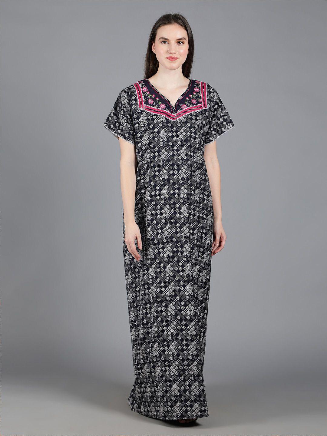 nightspree women printed maxi nightdress