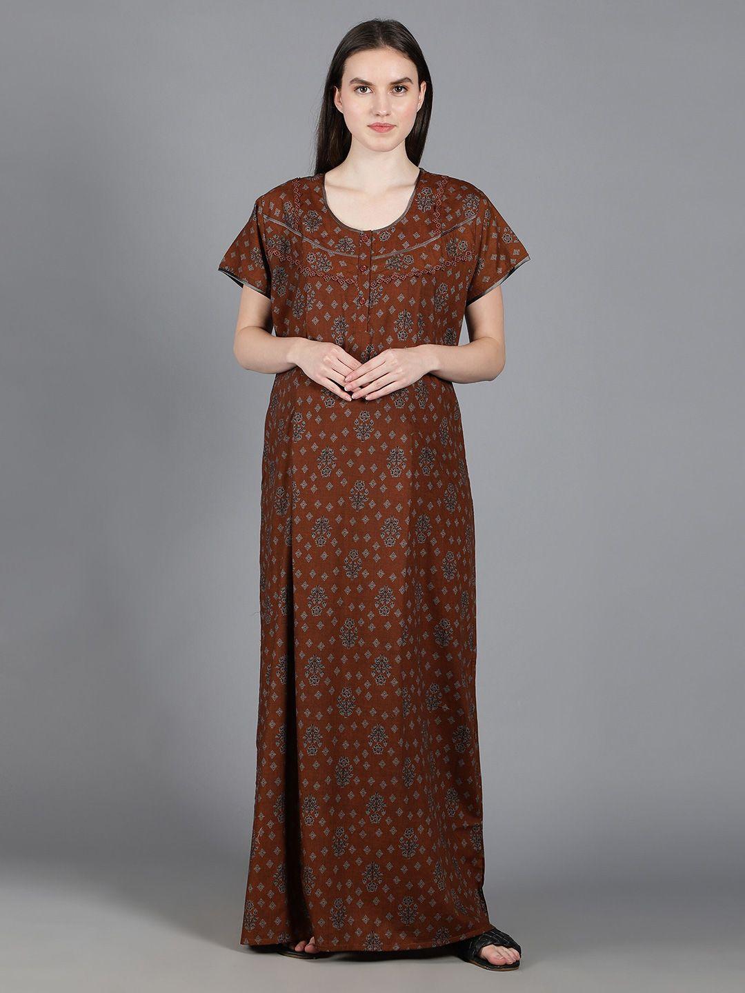 nightspree women printed maxi nightdress