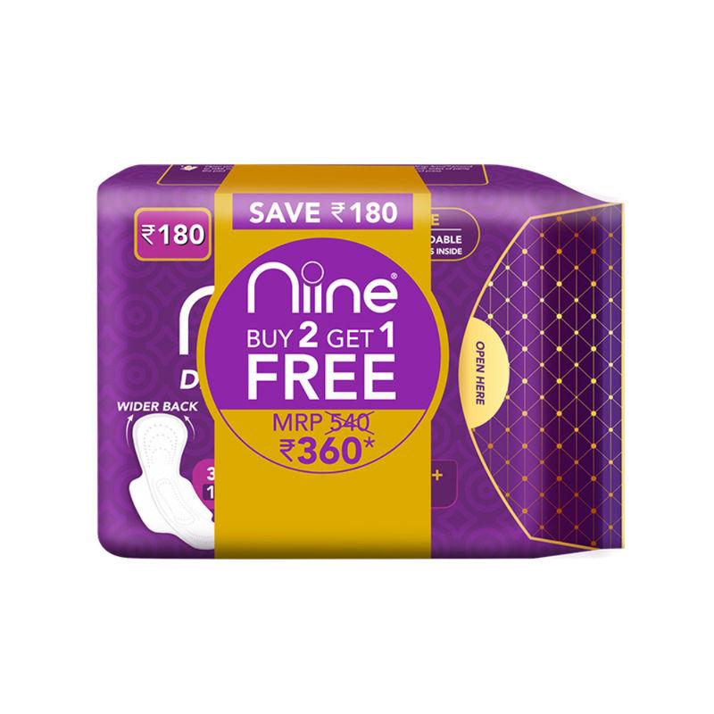 niine dry comfort sanitary napkin ultra thin xl+ - 320mm buy 2 get 1 free