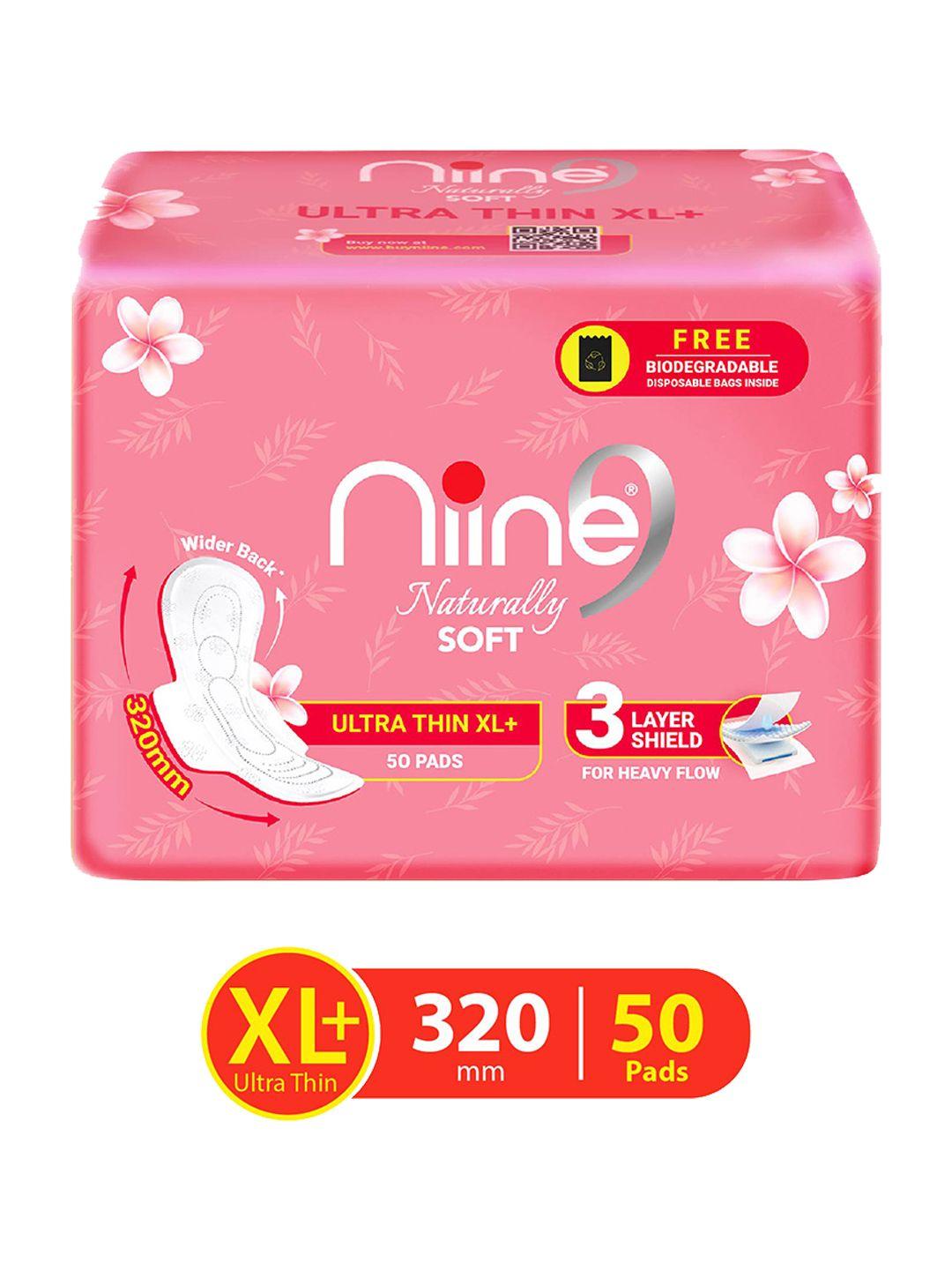 niine naturally soft xl+ 320mm sanitary napkins - 50 pads