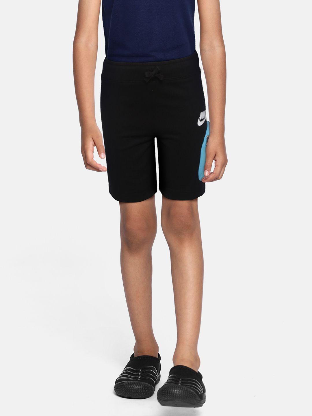 nike boys black sportswear french terry shorts