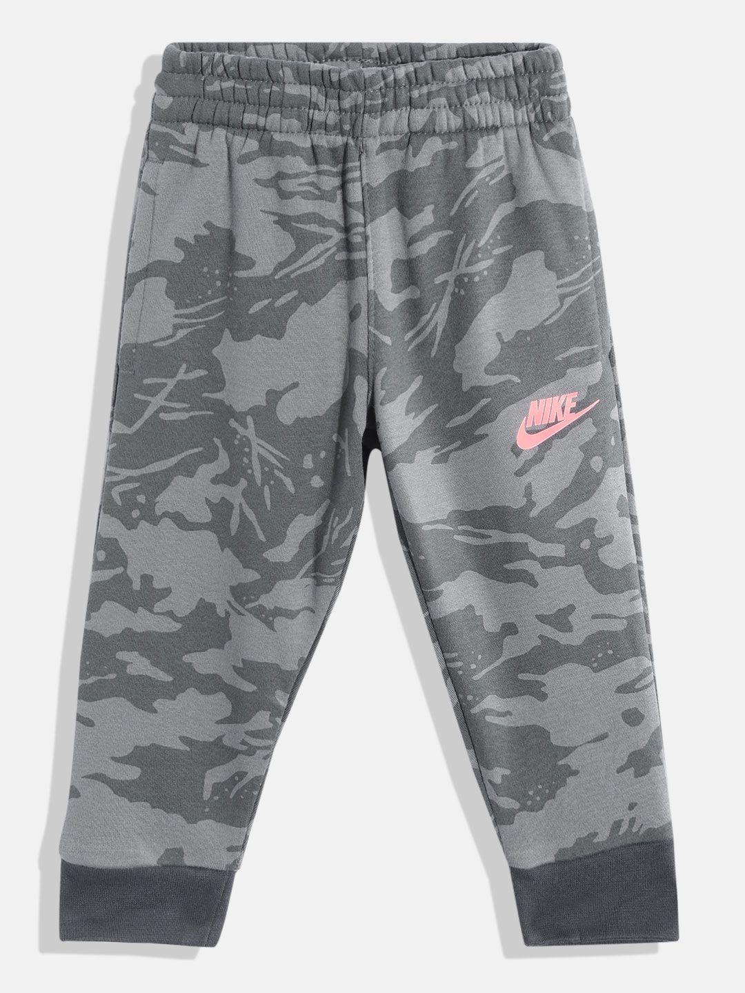 nike boys grey club camouflage printed fleece joggers