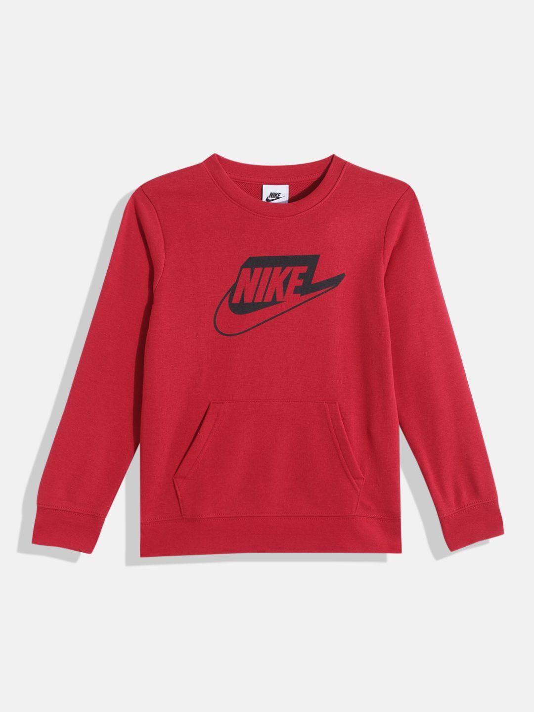 nike boys red printed sweatshirt