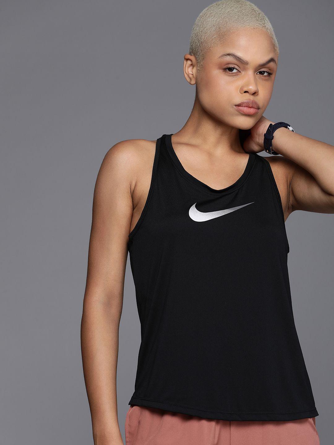 nike dri-fit solid round sleeves tank top