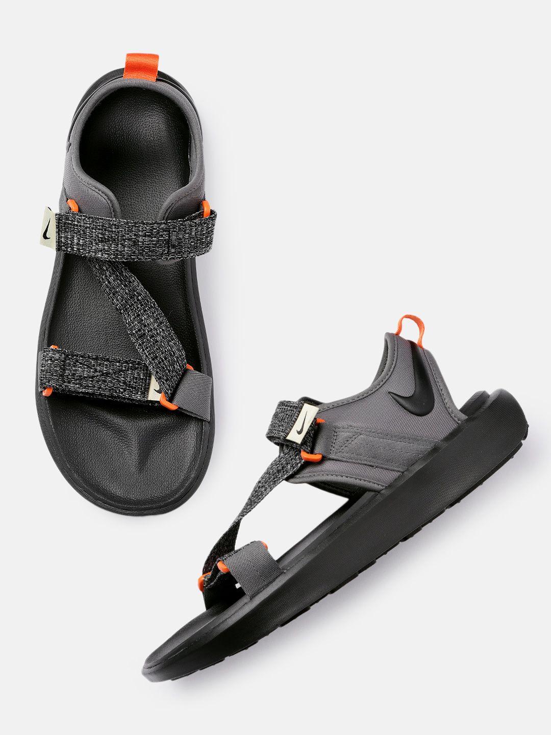 nike men textured vista sports sandals with minimal brand logo print detail