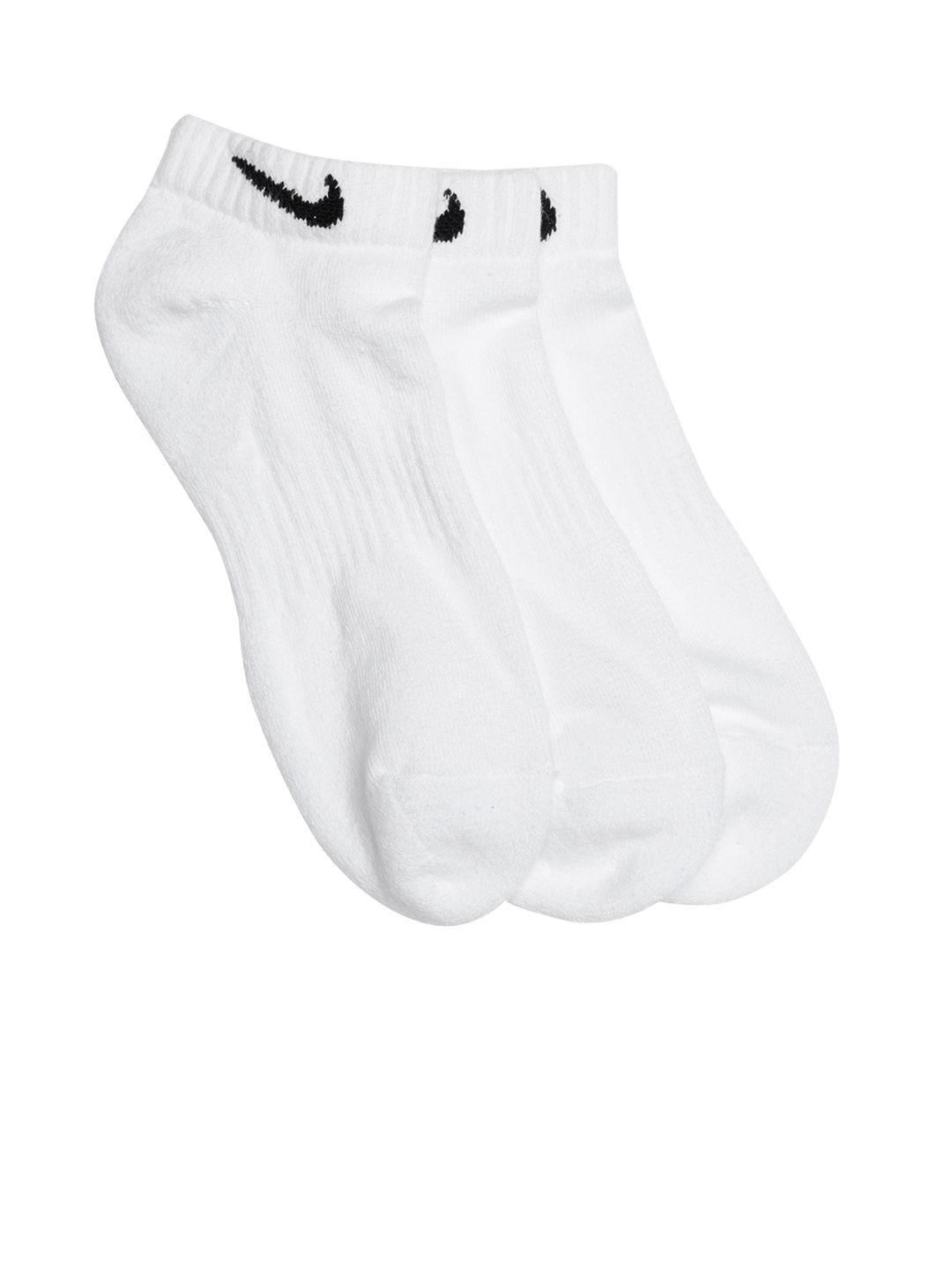 nike unisex pack of 3 white everyday cush low training ankle length socks