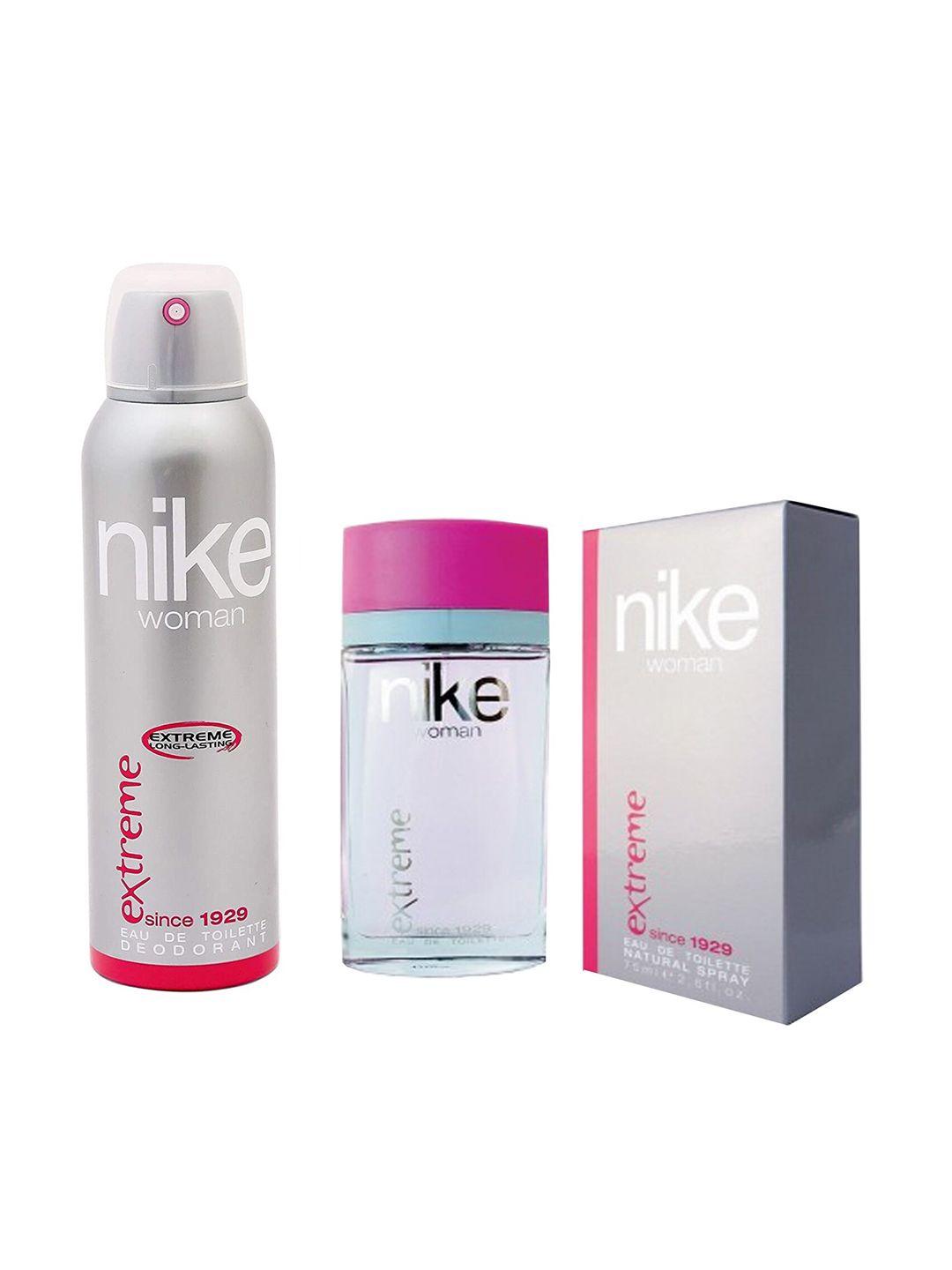 nike women set of extreme long lasting eau de toilette - 75 ml & deodorant - 200 ml