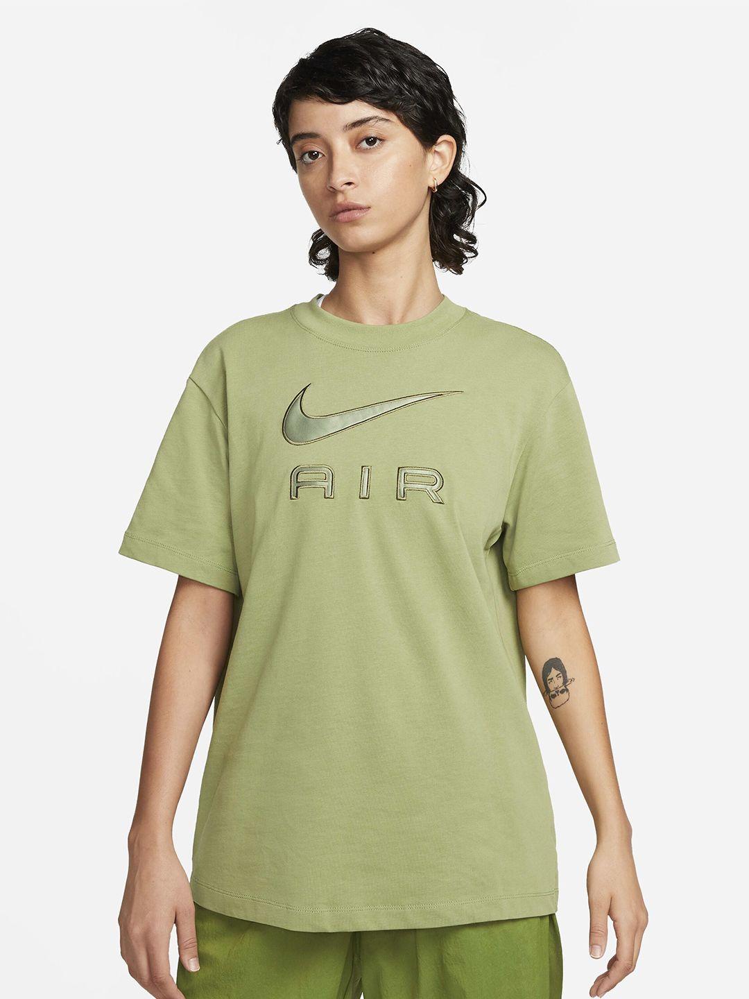 nike air short sleeves brand logo printed round neck cotton t-shirt