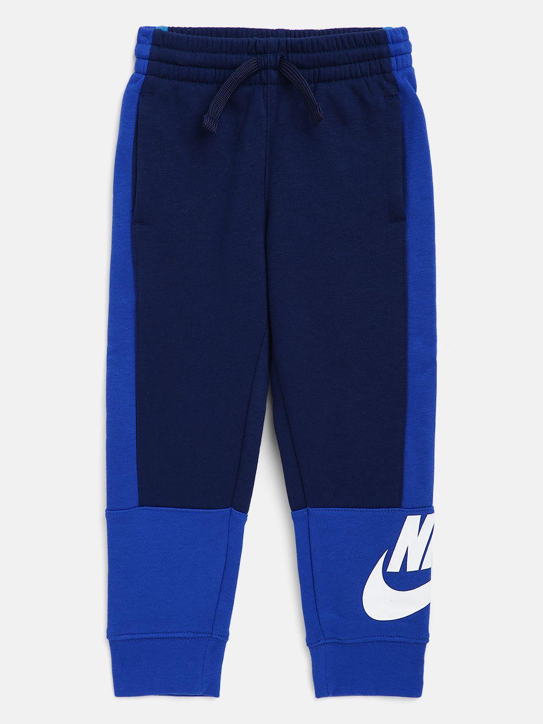 nike boys blue amplify colourblocked joggers