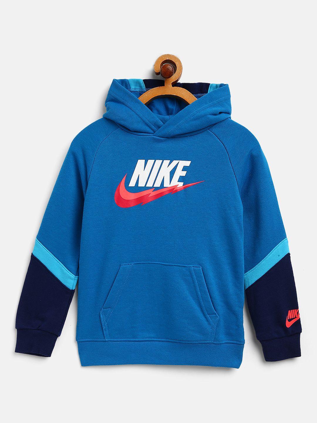 nike boys blue futura bolt hoodie