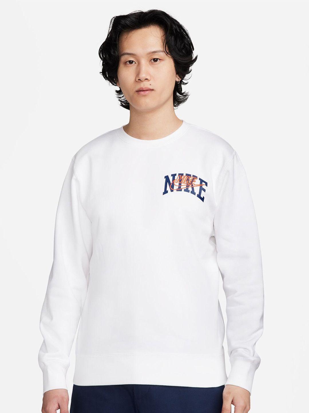 nike club fleece long-sleeve crew-neck sweatshirt