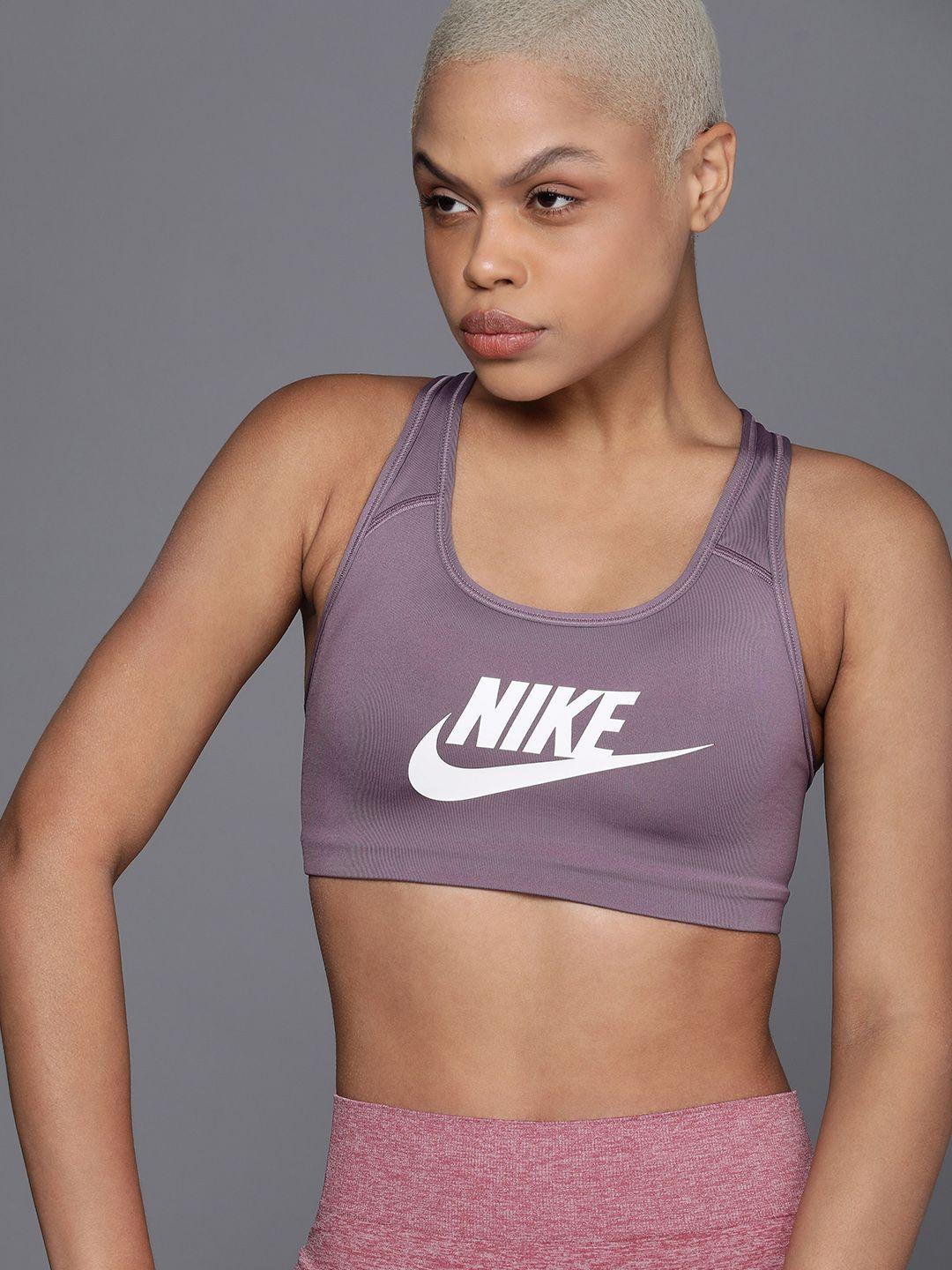 nike dri-fit brand logo printed non-wired workout bra cn5263-574