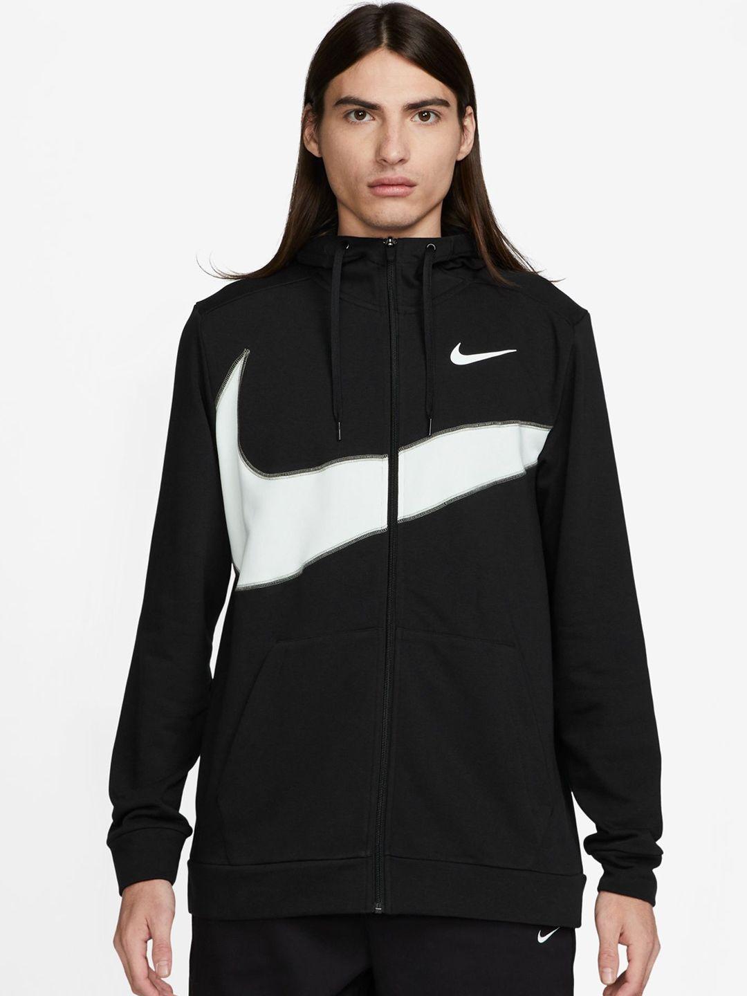 nike dri-fit full zip fitness hooded cotton lightweight sporty jacket