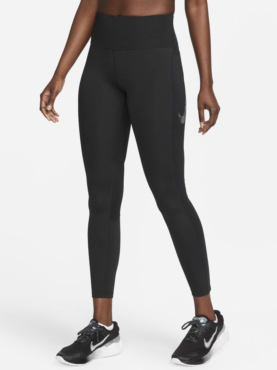 nike dry fit fast women mid-rise 7/8 graphic tights with pockets