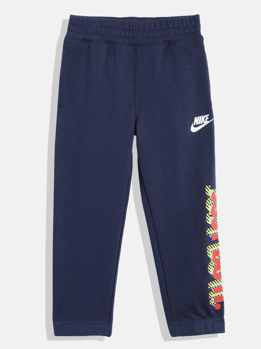 nike girls navy blue printed joggers