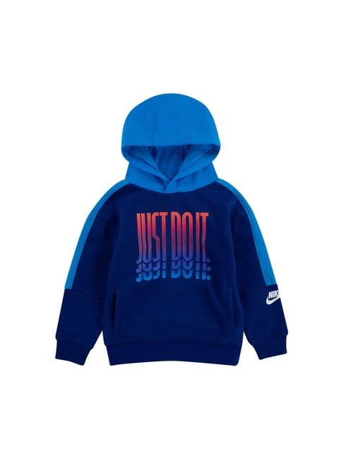 nike kids blue graphic print hoodie