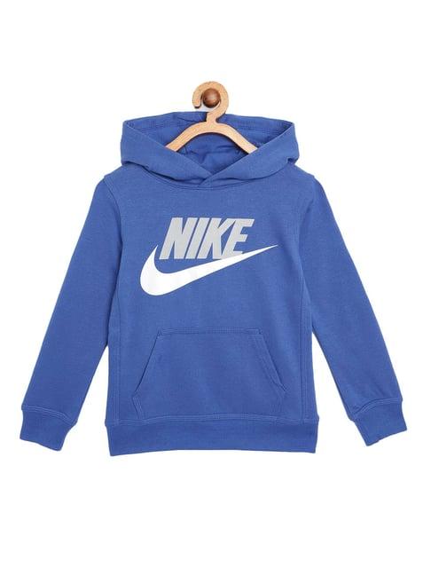 nike kids blue graphic print hoodie