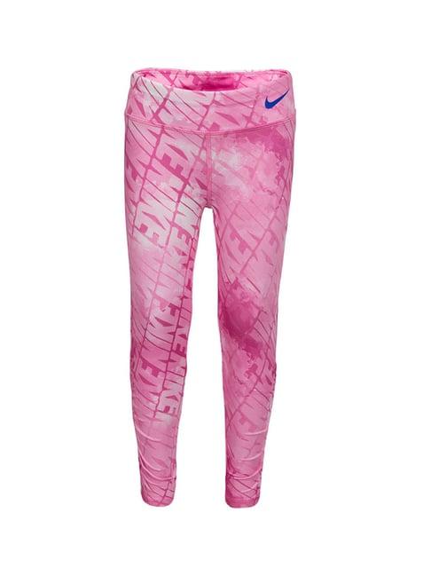 nike kids pink printed leggings