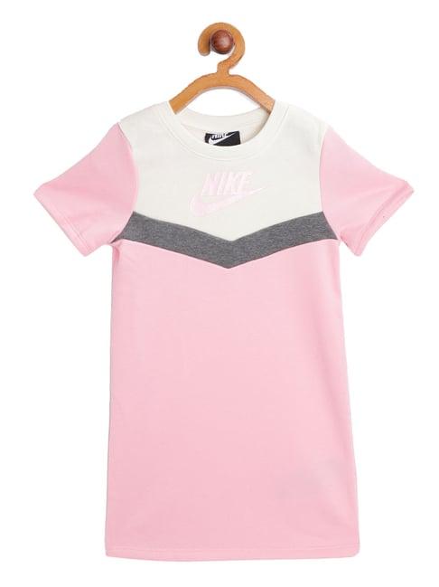 nike kids pink solid dress