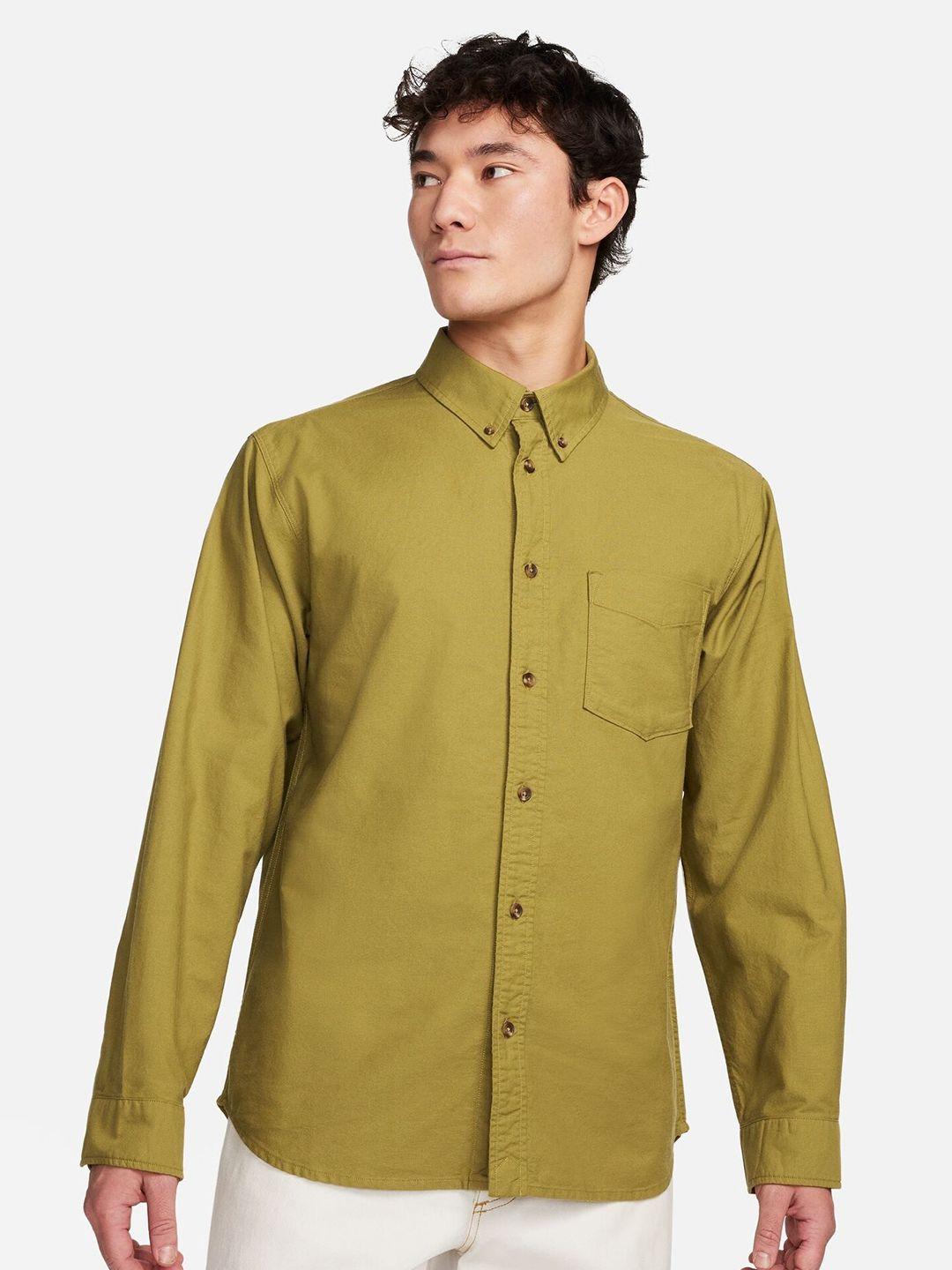 nike life long-sleeves oxford button-down collar pure cotton shirt