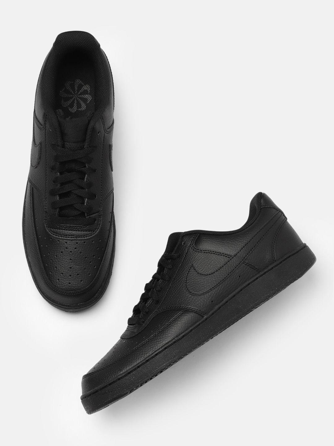 nike men black court vision low perforations sneakers