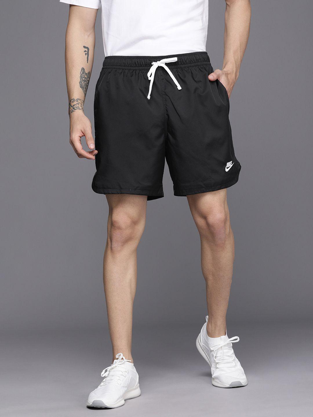 nike men black solid as mnk club wvn lnd flow sports shorts