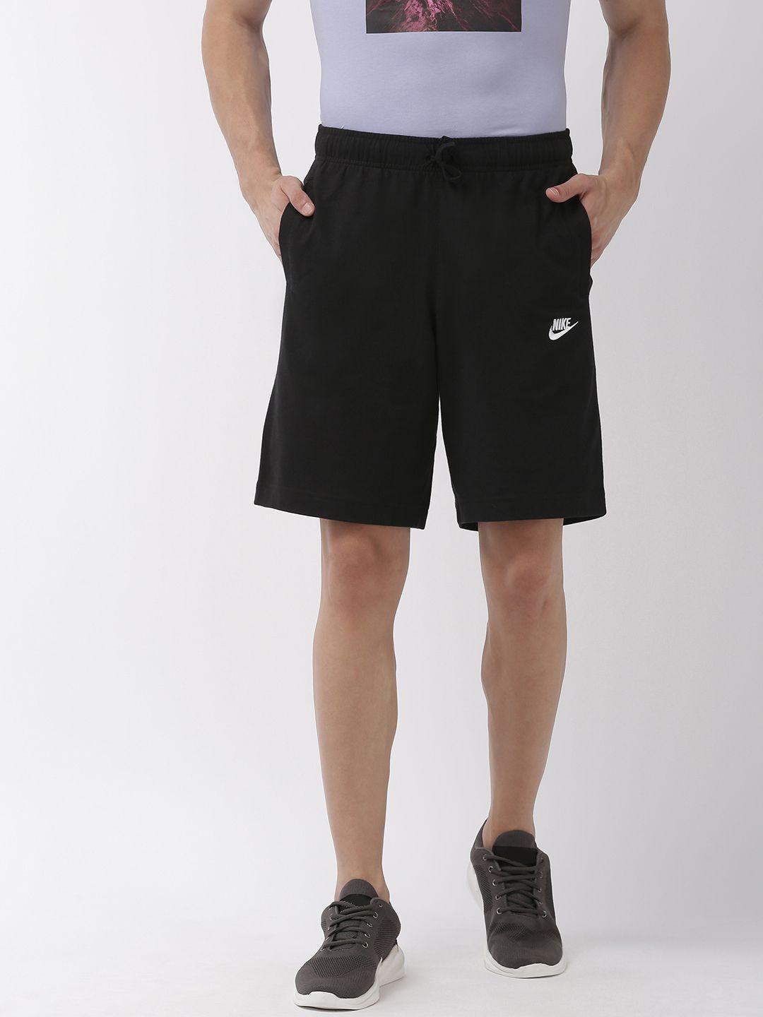 nike men black solid regular fit nsw club sports shorts