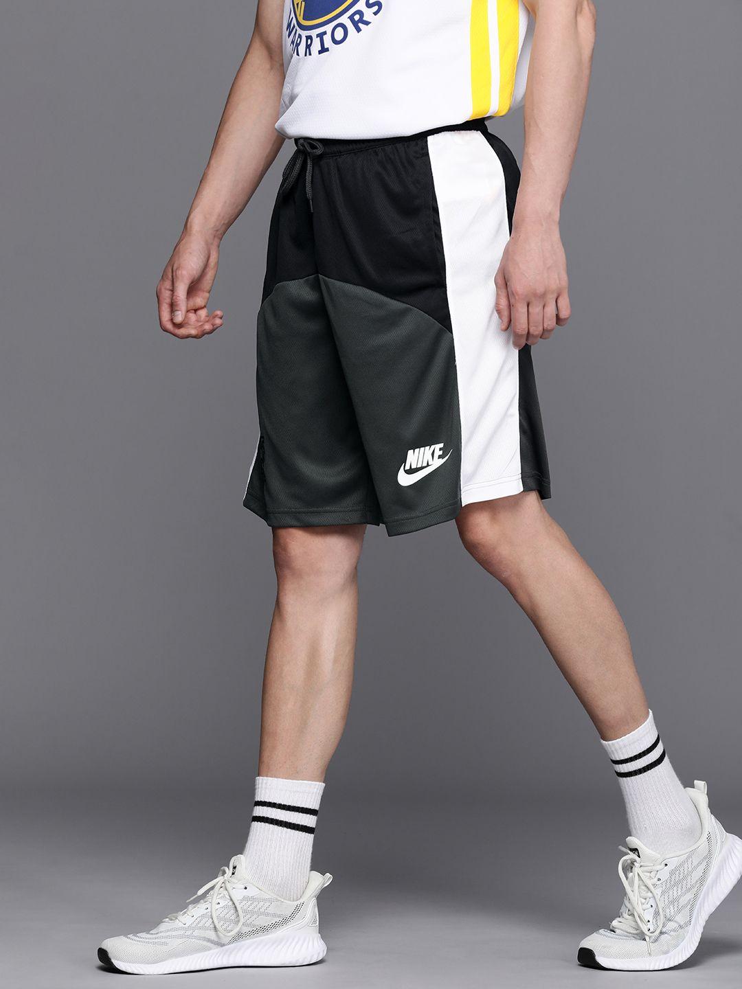 nike men dri-fit colourblocked loose fit basketball start5blk 11in sports shorts