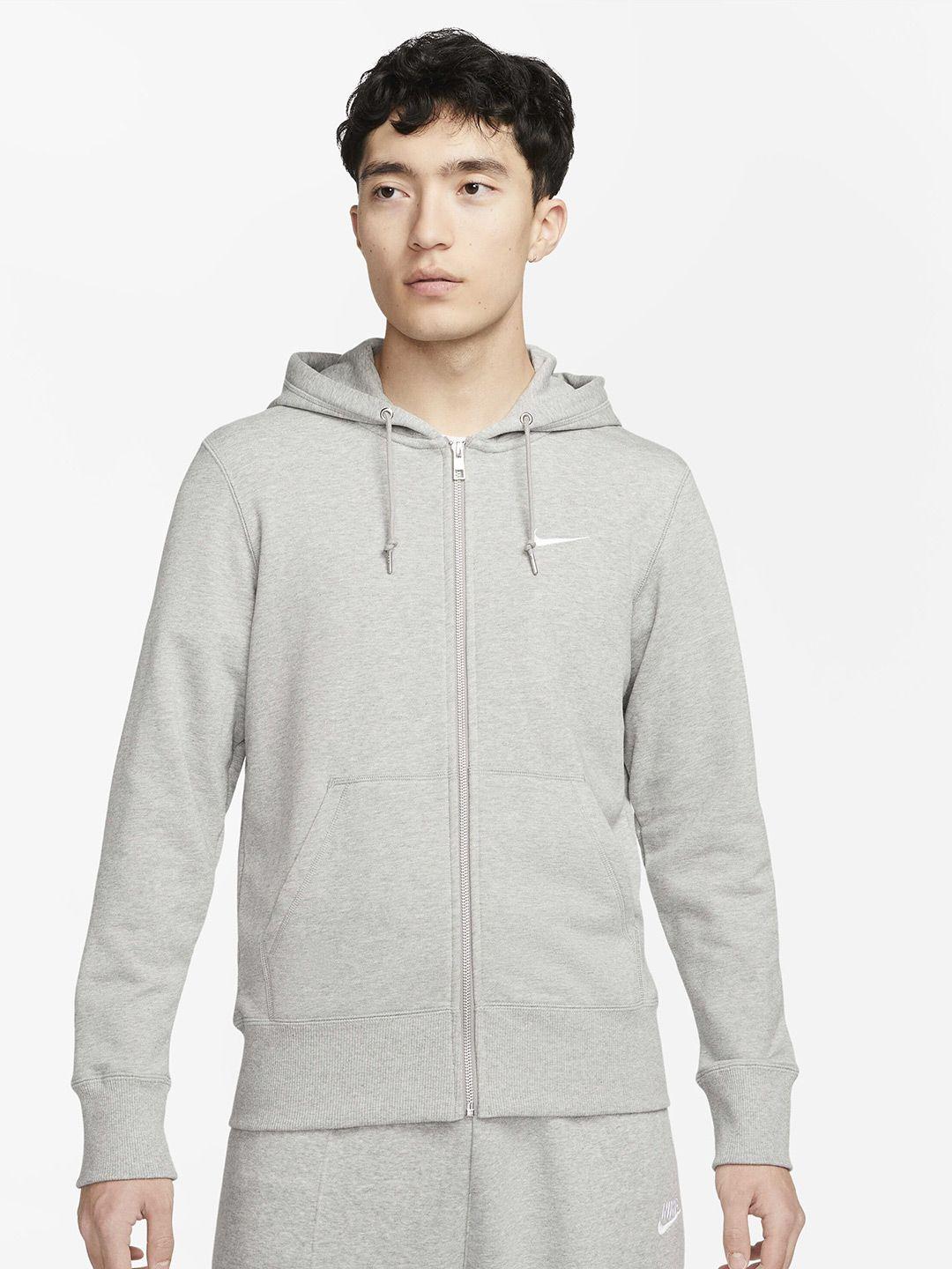 nike men grey hooded sweatshirt