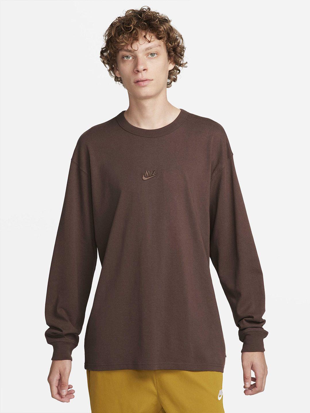 nike men pure cotton loose fit long sleeves t-shirt