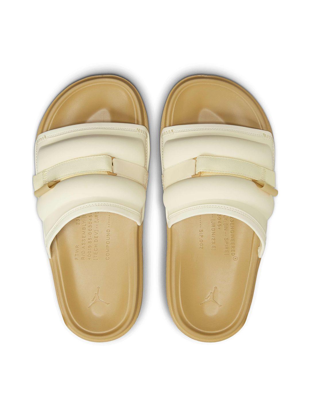 nike men white & beige jordan super play sliders