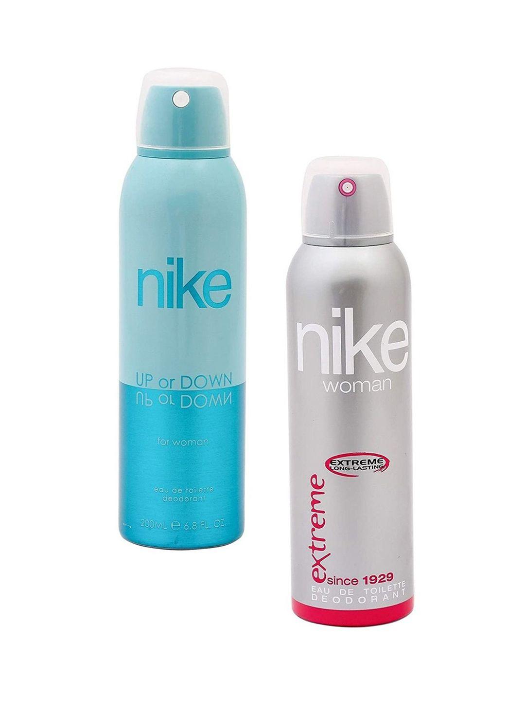 nike pack of 2 woman up or down/extreme deodorant - 200 ml each