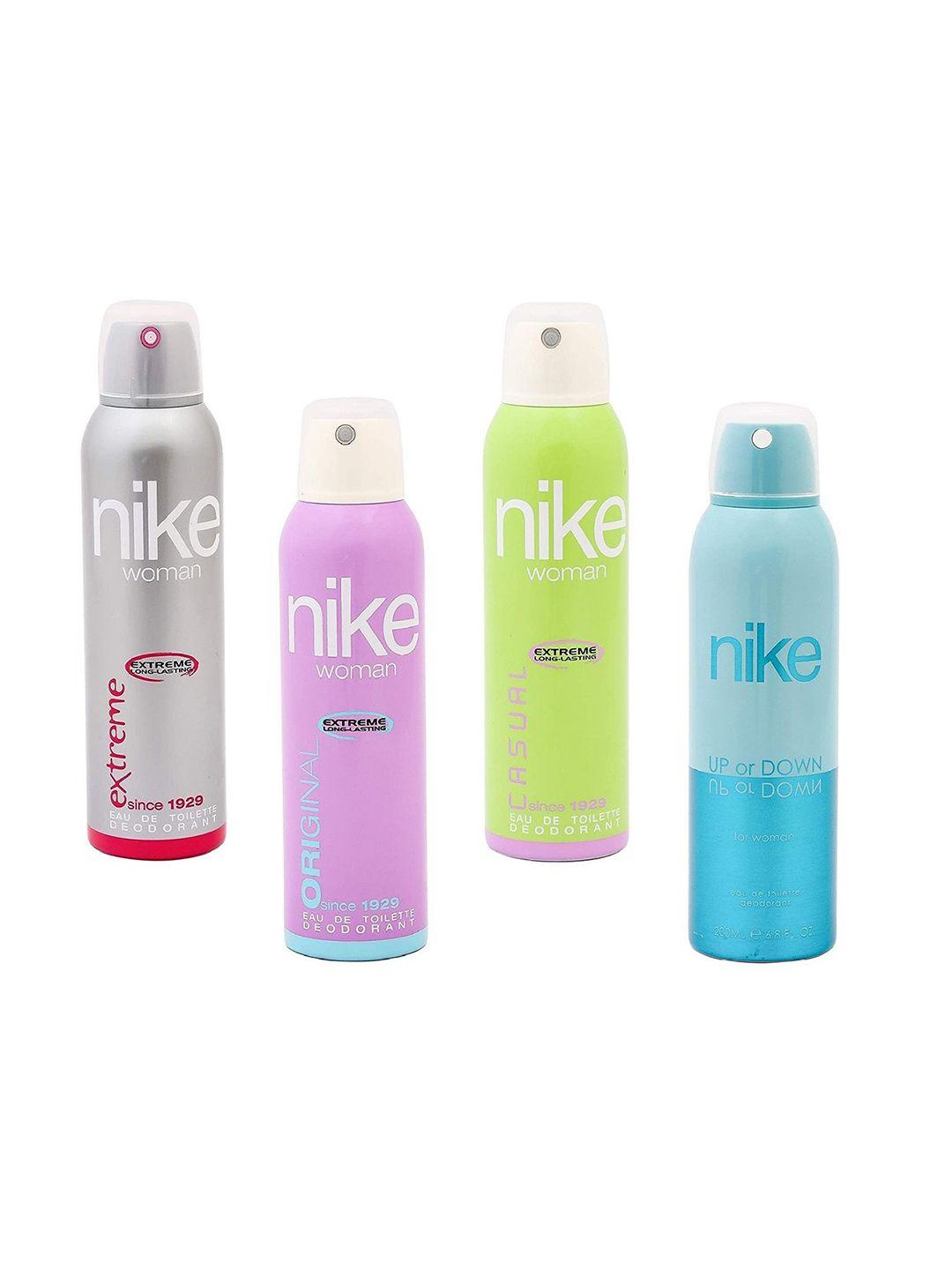 nike pack of 4 woman extreme/original/casual/up or down deodorant - 200 ml each