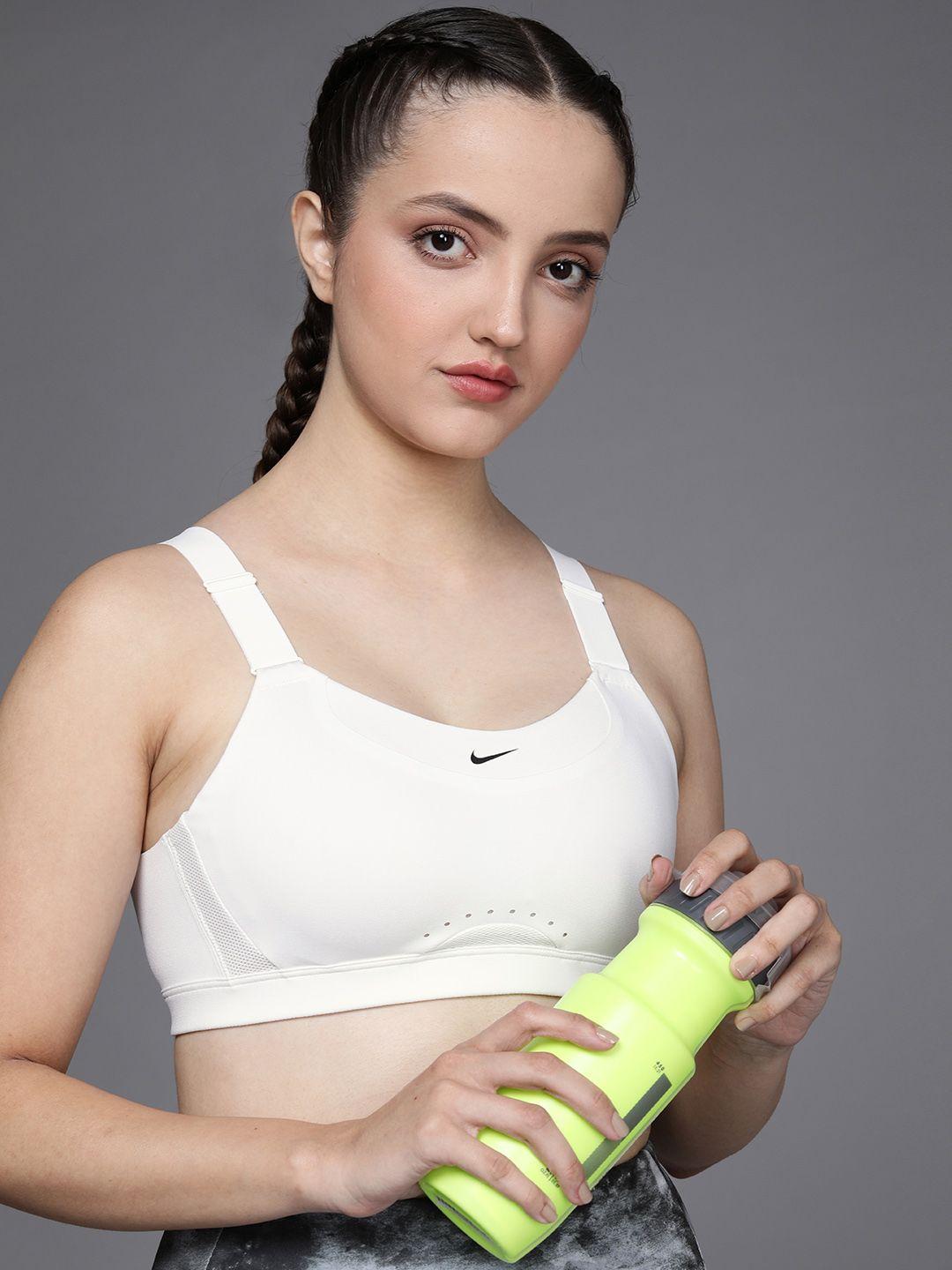 nike solid lightly padded dri fit bra