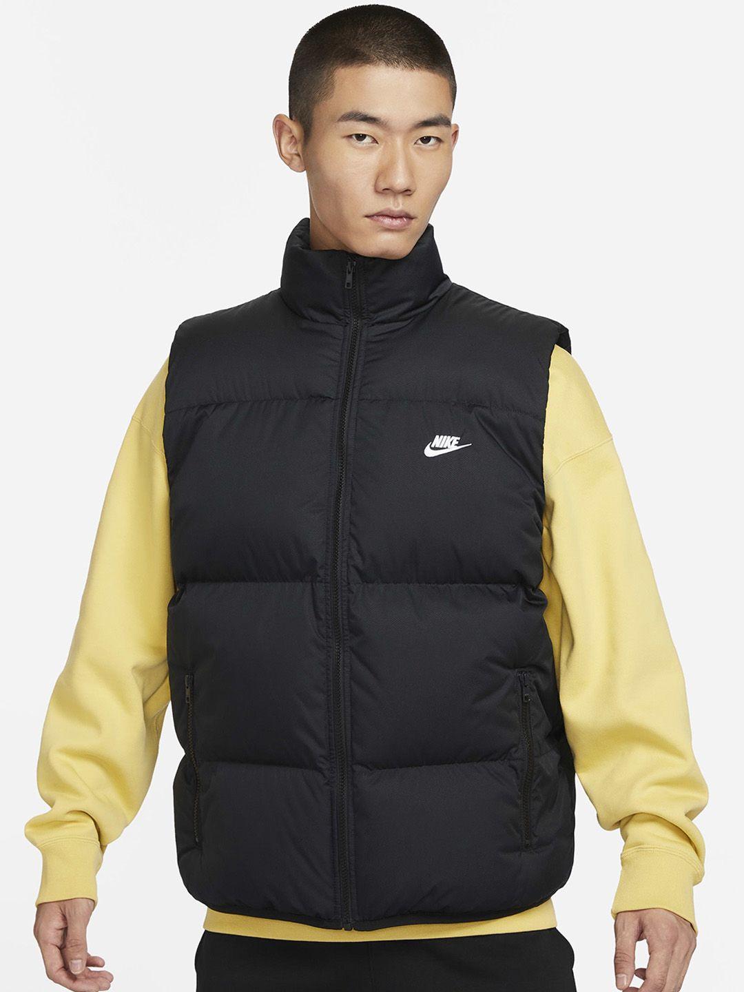 nike sportswear club primaloft water-repellent mock collar puffer vest jackets