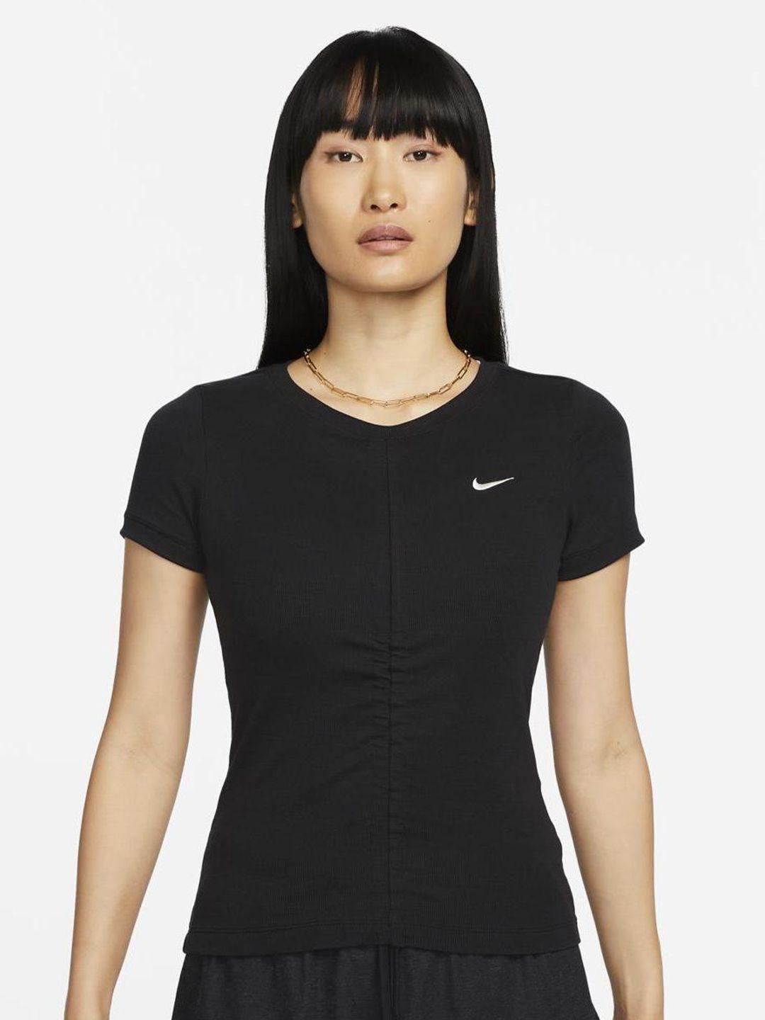 nike sportswear essentials ribbed short-sleeve mod cropped t-shirt