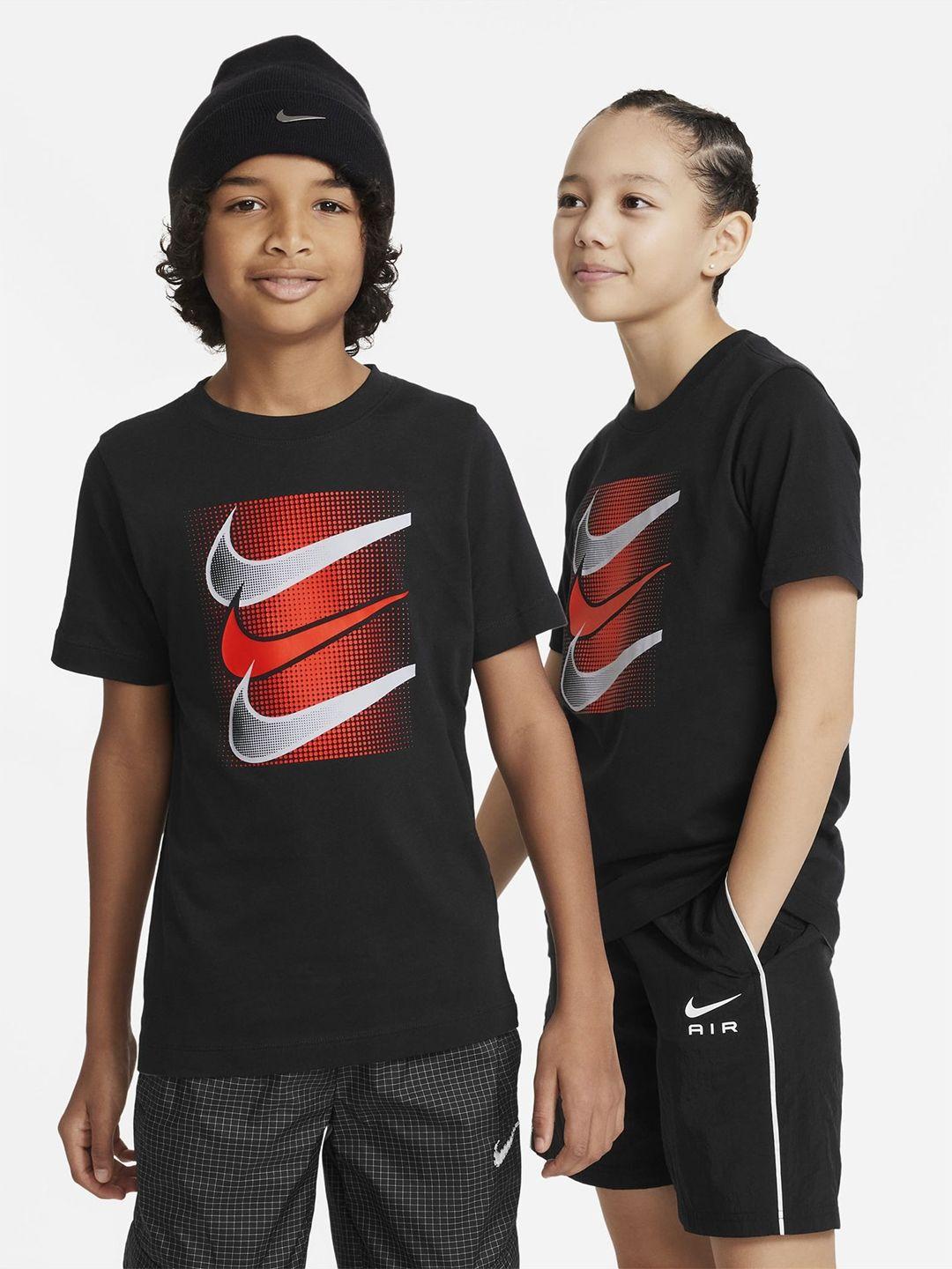 nike swoosh boys printed cotton sportswear t-shirt