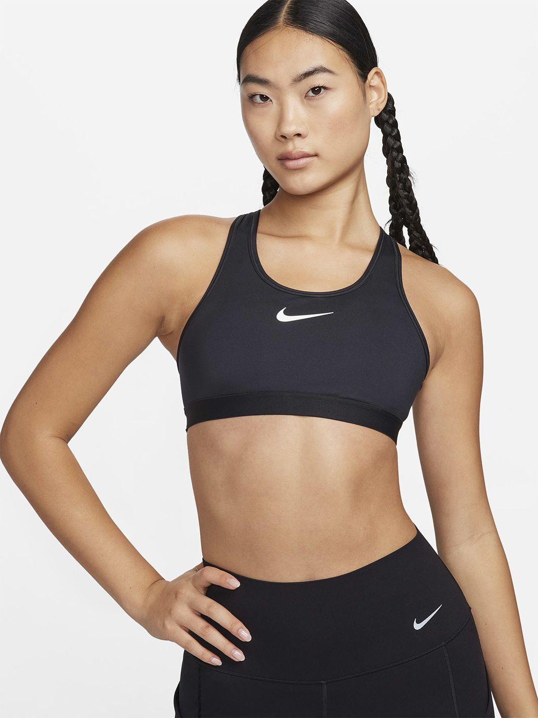 nike swoosh high-support women's non-padded adjustable racerback sports workout bra