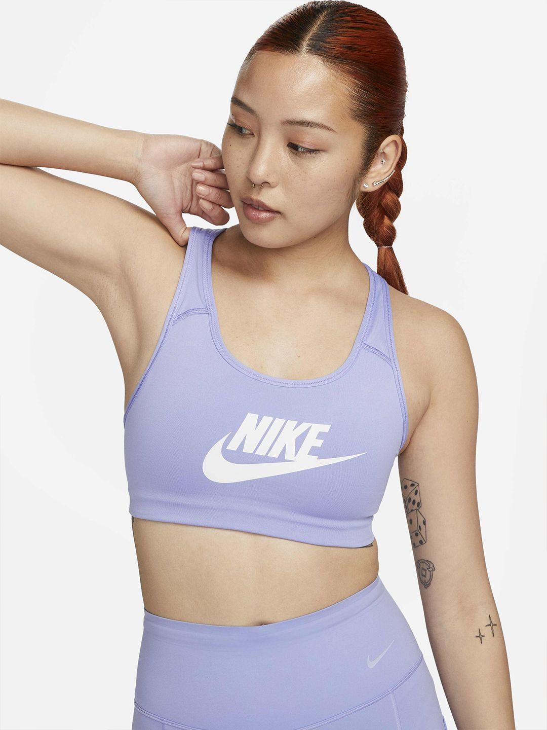 nike swoosh non-wired lightly padded medium-support sports bra