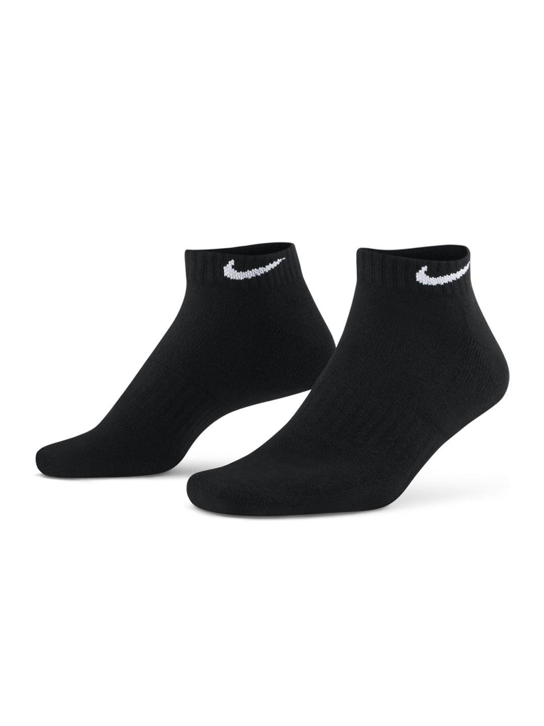nike unisex pack of 3 black everyday cush ankle length socks