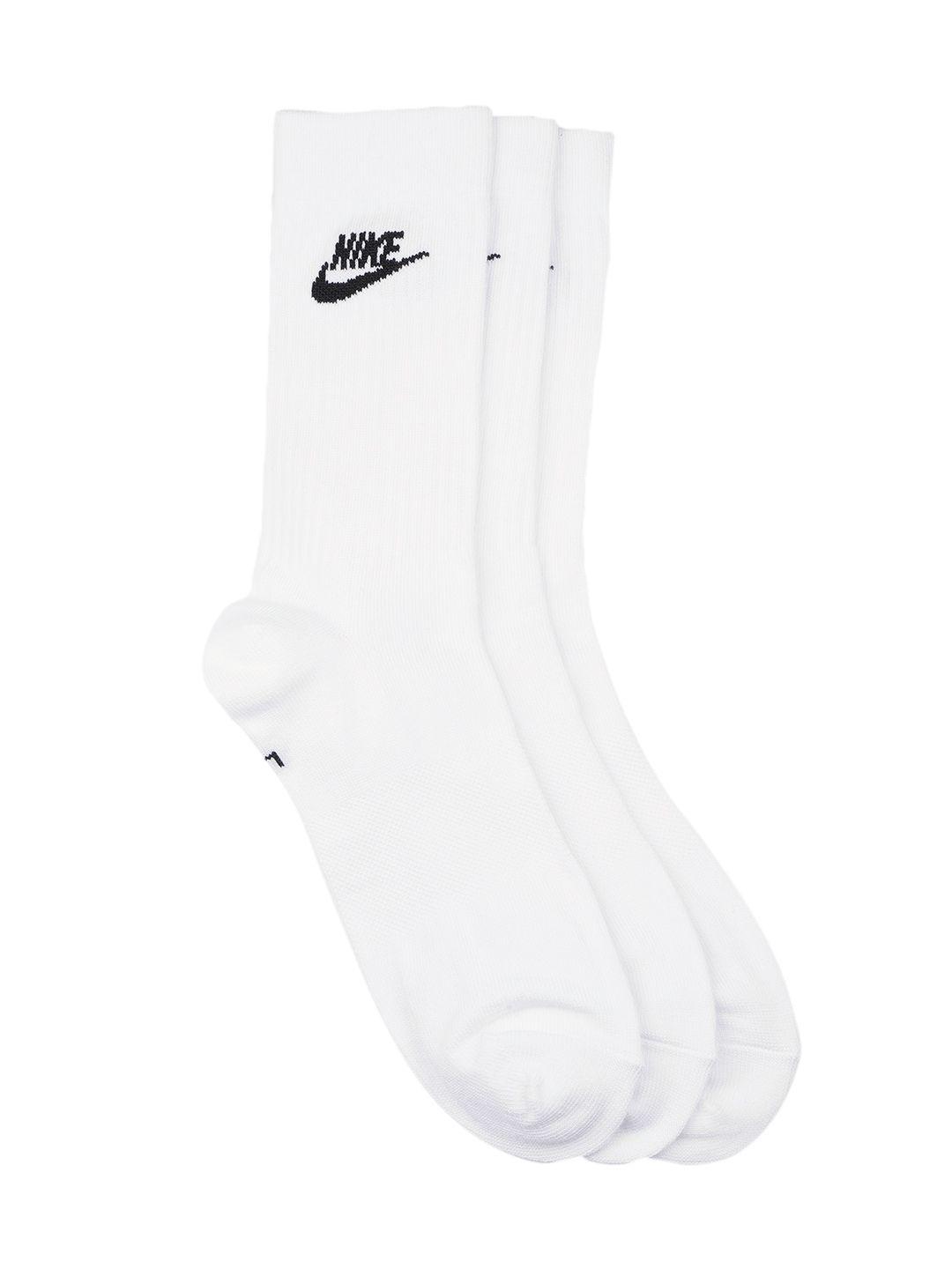 nike unisex white pack of 3 everyday essential calf length socks